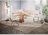 Eckbankgruppe OTTO HOME "Gabi Essecke, Sitzgruppe, Eckbankgruppe, Küchenbankgruppe", helles beige, hellbeige, schwarz, B:214cm H:87cm T:164cm, Holzwerkstoff, MDF, Massivholz, Metall, Polyester, Sitzmöbel-Sets, Eckbankgruppe, Gestell aus matt-schwarzem Flachmetall, stabil, 2-Stoff-Design