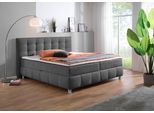 Boxbett HOME AFFAIRE "Marvao inkl. Bettkasten und Topper", grau (anthrazit), B:174cm L:210cm, Komplettbetten, Boxbett, Boxbett mit Bettkasten, inkl. Topper