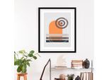 Bild QUEENCE "Fia", orange (farbe rahmen: schwarz, farbe bild(er): orange), B:40cm H:50cm, Acrylglas, Holz, Papier, Bilder, Bild, gerahmt