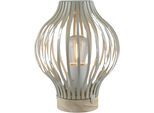 LED Dekolicht AM DESIGN "LED Laterne natur, bauchig, mit Timer", beige (natur), H:20,3cm Ø:15,4cm, Leuchten, LED Dekolicht, Batteriebetrieb
