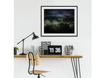 Bild QUEENCE "BLINDING LIGHTS", schwarz (farbe rahmen: schwarz, farbe bild(er): schwarz), B:40cm H:30cm, Acrylglas, Holz, Papier, Bilder, Bild, HD Premium Poster-Druck inkl. Holzrahmen