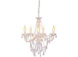 NÄVE Pendelleuchte "5er Krone "CECILIA" D: 52 cm weiß", weiß, H: 85cm, 1 Stk., Leuchten, elegantes Design, Pendelleuchte