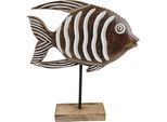 Dekofigur AM DESIGN "Fisch aus Mangoholz und Metall", braun, B:6cm H:35cm T:35cm, Holzwerkstoff, Metall, Dekofiguren, Dekofigur, handgefertigte Osterdekoration