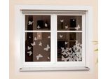Fensterbild KOMAR "Schmetterlinge", grau, B:31cm H:31cm, Kunststoff, Fensterbilder, Fensterbild, 31x31 cm, selbsthaftend