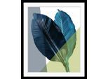 Bild QUEENCE "Elisa", bunt (farbe rahmen: schwarz, farbe bild(er): grün, violett), B:40cm H:50cm, Acrylglas, Holz, Papier, Bilder, Bild, HD Premium Poster-Druck inkl. Holzrahmen