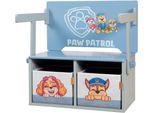 Sitzbank ROBA "Paw Patrol", blau, Sitzbänke, Kinder, B/H/T: 65,5cm x 65,5cm x 35cm, Holz, Sitzbank, mit 2 Aufbewahrungsboxen, B:65,5cm H:65,5cm T:35cm