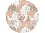 Wandtattoo KOMAR "selbstklebendes Vlies - Jungle Joy - Größe 125 x 125 cm", bunt (pastell), B:125cm H:125cm T:0,1cm Ø:125cm, Folie, Wandtattoos, Wandtattoo, rund und selbstklebend