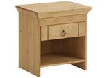 Nachtkommode OTTO HOME "Indra", beige (natur), B:50cm H:51,5cm T:38cm, Massivholz, Sideboards, Nachtkommode, Nachttisch mit dekorativen Fräsungen, Breite: 50 cm, Topseller