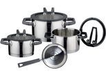 Topf-Set ELO PREMIUM "Rondello", schwarz, Töpfe, Topf-Set, mit integriertem Öl-Dosiersystem, Induktion