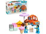 Konstruktionsspielsteine LEGO "Ausflug zur Eisdiele mit Bluey (10458), LEGO DUPLO Bluey", bunt, Spielbausteine, Kinder, Kunststoff, Konstruktionsspielsteine, Made in Europe