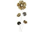 Wandbild I.GE.A. "Metallbild Blumen", gold (farbe bild(er): goldfarben), B:22cm H:70cm T:4cm, Metall, Bilder, Wandbild, Wanddeko, Metall, Wandskulptur