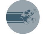 Wandtattoo KOMAR "selbstklebendes Vlies - Mickey Bonjour - Größe 125 x 125 cm", grau (grau, blau), B:125cm H:125cm T:0,1cm Ø:125cm, Folie, Wandtattoos, Wandtattoo, rund und selbstklebend