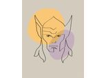 Bild KOMAR "Soulful Sanctuary Thor Head", bunt (farbe bild(er): pastell), B:40cm H:50cm, Holz, Papier, Bilder, Bild, Wandbild zur Dekoration im Kinderzimmer - ohne Rahmen