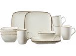 Frühstücks-Geschirrset RITZENHOFF & BREKER "Service, CASA Vintage/Used-Look", beige (naturweiß), 12 Stk., Porzellan, Geschirr-Sets, Frühstücks-Geschirrset, (Teller, Schale, Kaffeebecher) 12 Teile, für 4 Personen