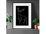 Bild QUEENCE "Walter", schwarz (farbe rahmen: schwarz, farbe bild(er): schwarz), B:50cm H:70cm, Acrylglas, Holz, Papier, Bilder, Bild, HD Premium Poster-Druck inkl. Holzrahmen