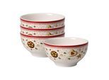 Schale VILLEROY & BOCH "Bols Sternschnuppe Winter Bakery Delight ø 14 cm 4er Set bunt", bunt, Schüsseln, Schale
