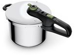 Schnellkochtopf TEFAL "Secure Trendy", silber (edelstahlfarben), H:25,05cm Ø:25,3cm, Töpfe, Schnellkochtopf, Dampfkochtopf, Garregler,Sicherheitsvorrichtung,Korbeinsatz, Induktion