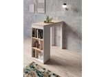 Bartisch BYLIVING "Moby", weiß (weiß, eichefarbend, weiß), B:110cm H:104cm T:50cm, Tische, Bartisch, Breite 110 cm, Regalfächer, in verschiedenen Ausführungen erhältlich