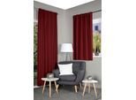 Vorhang HOME WOHNIDEEN "ESKAMIO" Gr. 2, rot (bordeaux), B:135cm H:160cm, Polyester, Gardinen, Vorhang, Thermo, Blickdicht, Leinenstruktur, Überbreite