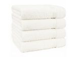Handtuch Set HAMMETEX "4er Set Handtücher 50x100 cm, 100% Baumwolle, Weich & Saugstark", beige (creme), B:50cm L:100cm, Frottier, Baumwolle, Handtücher, Handtuch Set, mit Bordüre, einfarbig, weich