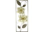 Bild I.GE.A. "Metallbild Blumen Blätter Blume Wanddeko Wandskulptur Bild 3D Blüten", beige (farbe bild(er): creme), B:29cm H:74cm, Metall, Bilder, Bild, Skulptur Wanddeko Deko Terrassendeko Wandrelief Abstrakt