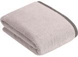 Badetuch BUGATTI "Prato", grau (light grau), B:100cm L:150cm, Walkfrottier, Obermaterial: 100% Baumwolle, Handtücher, Badetuch, Uni Farben, mit melierter Optik im Saum