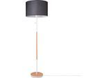 PACO HOME Stehlampe "EK CA UNI COLOR", schwarz (schwarz natur weiß), Ø 45,5cm H: 157cm, Leuchten, Stoffschirm Wohnzimmer Skandi Standleuchte E27 Einfarbig Stofflampe, Stehlampe