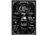 Wandtattoo KOMAR "Coffeeshop - Größe 50 x 70 cm", schwarz (schwarz, weiß), B:50cm H:70cm, Folie, Wandtattoos, Wandtattoo, selbstklebend, Wandsticker