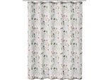 Duschvorhang KLEINE WOLKE "Flores", bunt (multicolor), B:180cm H:200cm, Polyester, Duschvorhänge, Duschvorhang, mit beschwertem Saum und Vorhangringen