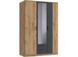 Drehtürenschrank WIMEX "Texel in der Breite 135cm", braun (plankeneiche nachbildung, grafit), B:135cm H:198cm T:58cm, Holzwerkstoff, Schränke, Drehtürenschrank, mit Metallgriffen