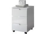 Rollcontainer BEGA OFFICE "Spice", weiß, B:40cm H:60cm T:45cm, Holzwerkstoff, Rollwagen, Rollcontainer, mit Griffmulden, 3 Schubladen & 2 feststellbaren Rollen, 40x60 cm