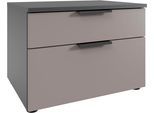 Nachtkommode WIMEX "Oxford by fresh to go, mit Schubladen, in 2 Größen", grau (grafit, saharagrau), B:54cm H:38cm T:41cm, Holzwerkstoff, Sideboards, Nachtkommode, Mit Soft-close Beschlägen