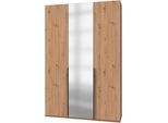 Kleiderschrank WIMEX "Mugano,in 5 Breiten,2 Höhen,2 Tiefen, viele Farben, Made in Germany", schwarz (artisan, eiche nachbildung, griffe schwarz), B:135cm H:208cm T:40cm, Holzwerkstoff, Schränke, Kleiderschrank, mit langen Griffen aus Metall, mit oder ohne Spiegel