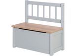 Truhenbank ROBA "Woody, natur & taupe", beige (natur, taupe, taupe), Sitzbänke, Kinder, B/H/T: 56cm x 53cm x 28cm, Truhenbank, aufklappbar, B:56cm H:53cm T:28cm