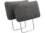 Kopfstütze SIT & MORE "Moreno, B: 50 cm", grau, B:50cm H:25cm T:12cm, 100% Polyester, Polsterauflagen, Kopfstütze, Set: 2 Stück, passend zur Serie