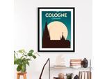 Bild QUEENCE "Cologne", weiß (farbe rahmen: schwarz, farbe bild(er): weiß), B:40cm H:50cm, Acrylglas, Holz, Papier, Bilder, Bild, gerahmt
