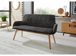 Sitzbank OTTO HOME "Brest", grau (anthrazit, natur), B:160cm H:88cm T:60cm, Polyester, Sitzbänke, Sitzbank, Schuhbank, Garderobenbank, Bank Breite 160 cm