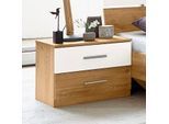 Nachtkommode WIMEX "Katrin", weiß (plankeneichefarben, weiß), B:52cm H:40cm T:38cm, Sideboards, Nachtkommode