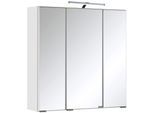 Spiegelschrank WELLTIME "Texas Spiegel Badmöbel Badschrank Badspiegel Bestseller", weiß, B:60cm H:68cm T:20cm, Holzwerkstoff, Schränke, Spiegelschrank, mit 3 Türen, Breite 60cm, wahlweise mit LED, Badezimmerspiegelschrank