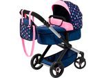 Kombi-Puppenwagen BAYER "Xeo", blau (fee blau, rosa), Puppenwagen, KinderB:37cm H:73cm T:68cm, Kunststoff, Metall, Stoff, Kombi-Puppenwagen, B:37cm H:73cm T:68cm
