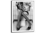 Poster REINDERS "Toilet Fashion", farbe bild(er): schwarz, weiß, B:50cm H:70cm T:1,6cm, Bilder, Poster, Toilette - Frau - Glamour - Schwarz-Weiß - MDF - Menschen - 50x70 cm