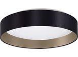 OTTO HOME LED Deckenleuchte "Merryn", schwarz (schwarz taupe), 1, Ø 38cm H: 9cm, 1 Stk., Leuchten, Deckenlampe Ø38 x H9 cm mit Textil-/Stoffschirm, CCT, Fernbedienung, LED Deckenleuchte