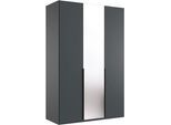 Kleiderschrank WIMEX "Mugano,in 5 Breiten,2 Höhen,2 Tiefen, viele Farben, Made in Germany", grafit, griffe schwarz, B:135cm H:208cm T:58cm, Holzwerkstoff, Schränke, Kleiderschrank, mit langen Griffen aus Metall, mit oder ohne Spiegel