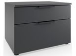Nachtkommode WIMEX "Level by fresh to go", grau (graphit), B:54cm H:39cm T:41cm, Holzwerkstoff, Sideboards, Nachtkommode, 2 Schubladen mit soft-close Funktion, 54cm breit, 39cm hoch