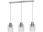 EGLO Hängeleuchte "MILLIGAN", bunt (silberfarben), Ø 20cm H: 110cm, 1 Stk., Leuchten, Hängeleuchte und weiß aus Stahl - exkl. E27 - 40W, Hängeleuchte