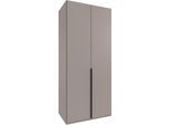 Kleiderschrank WIMEX "Mugano,in 5 Breiten,2 Höhen,2 Tiefen, viele Farben, Made in Germany", saharagrau, griffe schwarz, B:90cm H:208cm T:58cm, Holzwerkstoff, Schränke, Kleiderschrank, mit langen Griffen aus Metall, mit oder ohne Spiegel