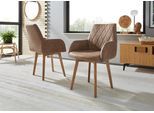 Esszimmerstuhl OTTO HOME "Brest", braun (braun, eiche natur geölt), B:59,5cm H:88cm T:66cm, Polyester, Stühle, Esszimmerstuhl, Armlehnstuhl in Leder oder Microfaser, Gestell Eiche Massiv geölt