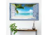 Wandbild REINDERS "Strandfenster", blau (farbe bild(er): blau), B:118cm H:70cm, Hartfaserplatte, MDF, Bilder, Wandbild