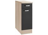 Unterschrank OPTIFIT "Faro", grau (anthrazit), B:30cm H:84,8cm T:60cm, Schränke, Unterschrank, mit Metallgriffen, Breite 30 cm