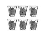 Kinderbecher LEONARDO "Kinderbecher Bambini 215 ml 6er Set", grau (elefant), 6 tlg., Glas, Trinkgefäße, Kinderbecher